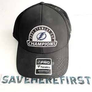 2021 Tampa Bay Lightning Hockey Fanatics NHL Stanley Cup Champions Hat Cap
